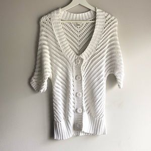 Bright white Banana Republic knit 100% cotton shawl